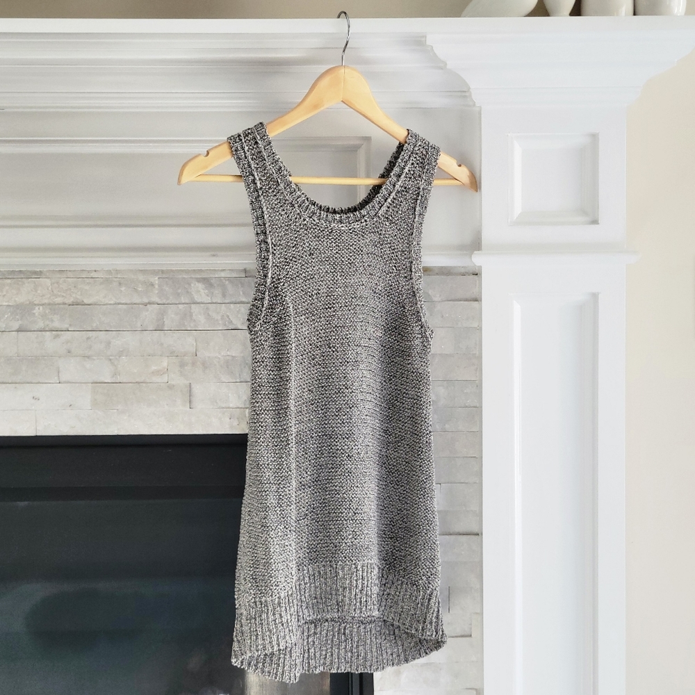 Sparrow Clothing Anthropologie Cotton Sweater Layered Tank Top Grey Gray XS